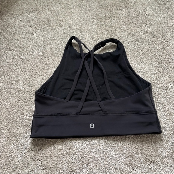 Lululemon Energy High-Neck Longline Tough Bra *Medium Support, B-D, Black 10 - Picture 6 of 8